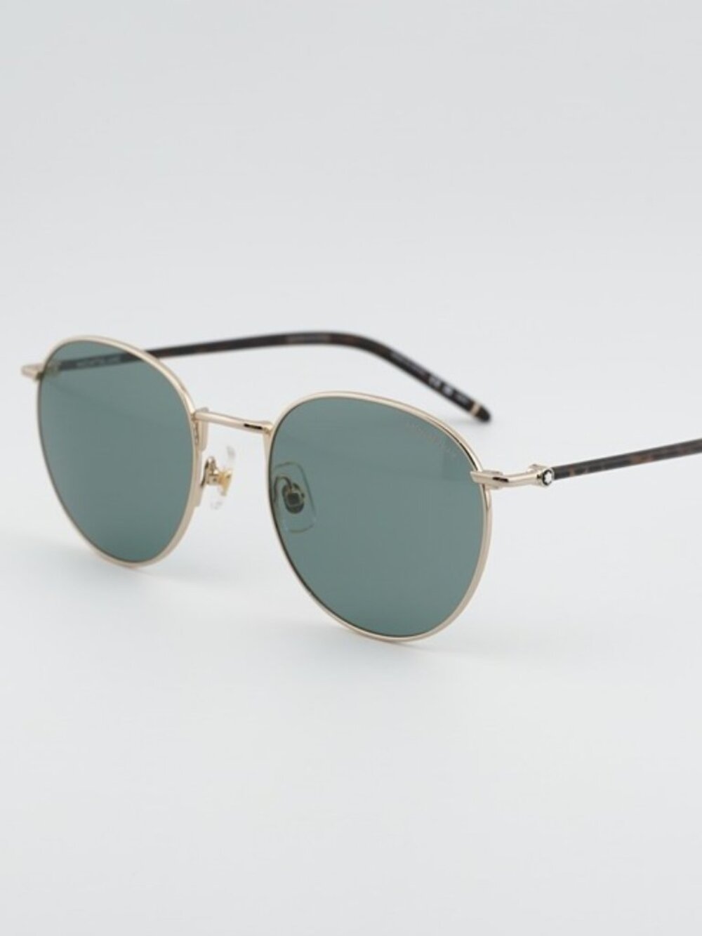 Montblanc MB0343SA 002 Sunglasses Gold Round Frame, Grey Lenses